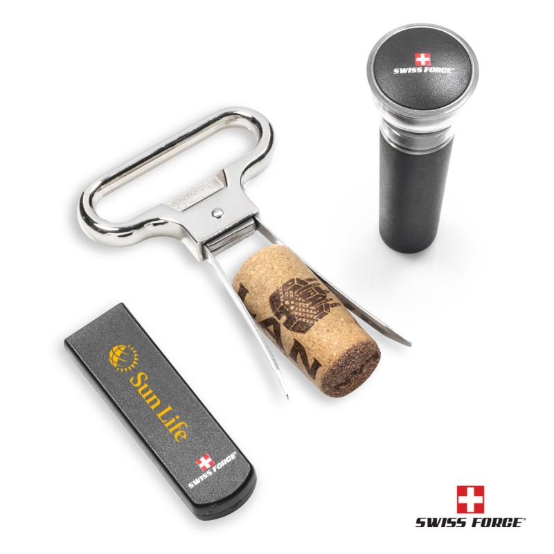 Ensemble tire-bouchon et bouchon à vin Swiss Force®