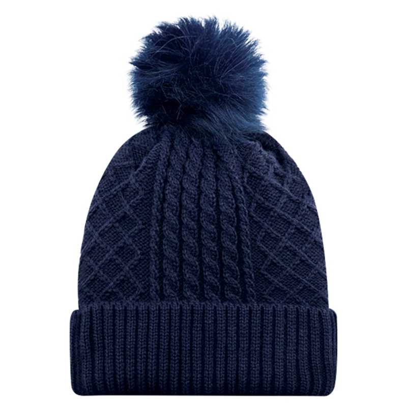 Tuque à pompon en fourrure synthétique