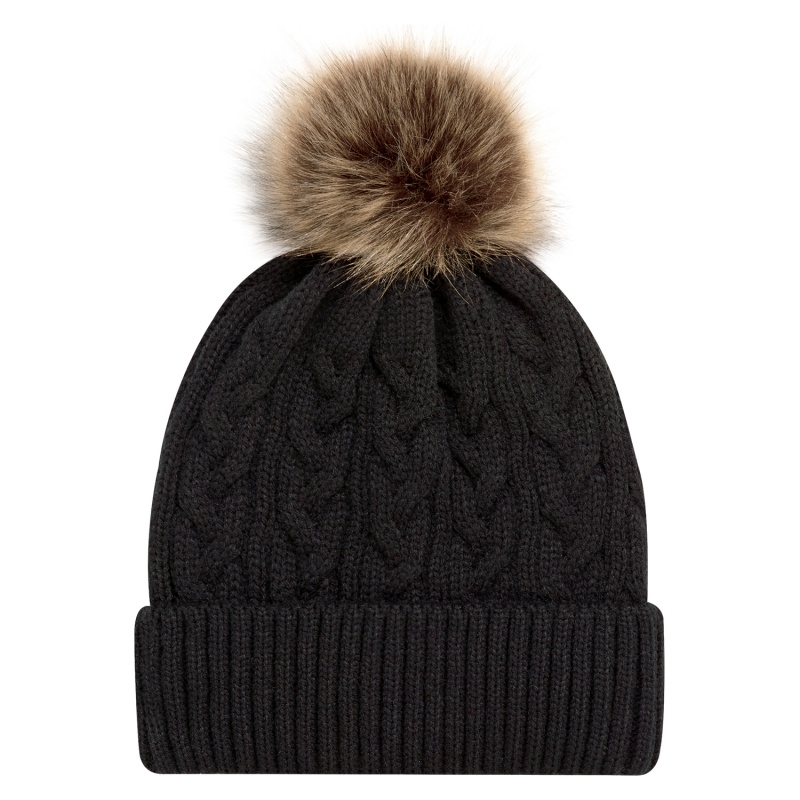 Tuque à pompon de 12 cm en fourrure synthétique