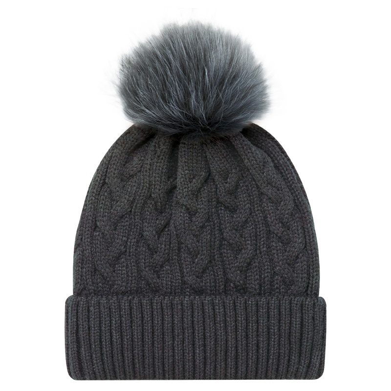 Tuque à pompon de 12 cm en fourrure synthétique