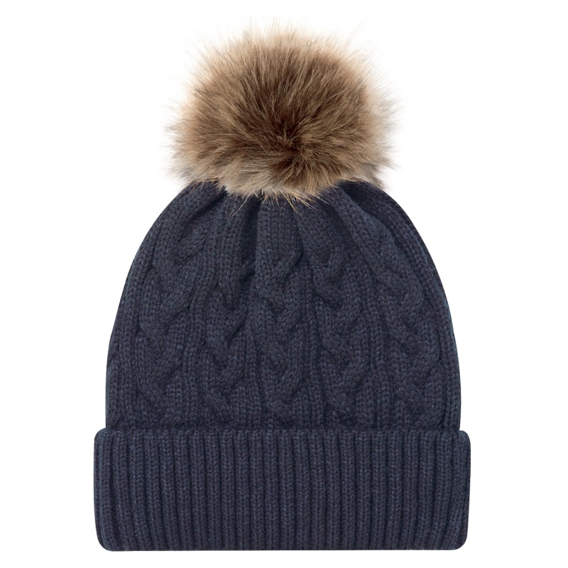 Tuque à pompon de 12 cm en fourrure synthétique