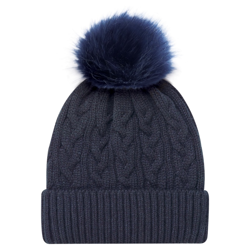 Tuque à pompon de 12 cm en fourrure synthétique