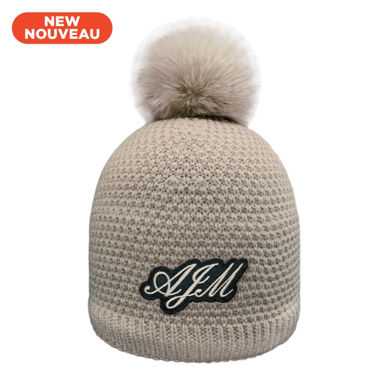 Tuque à pompon de 12 cm en faux lapin