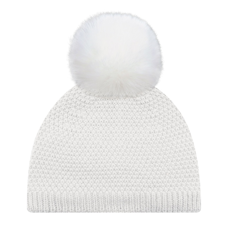 Tuque à pompon de 12 cm en faux lapin