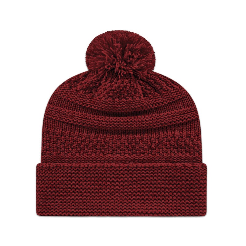 Tuque doublée avec revers et pompon assorti