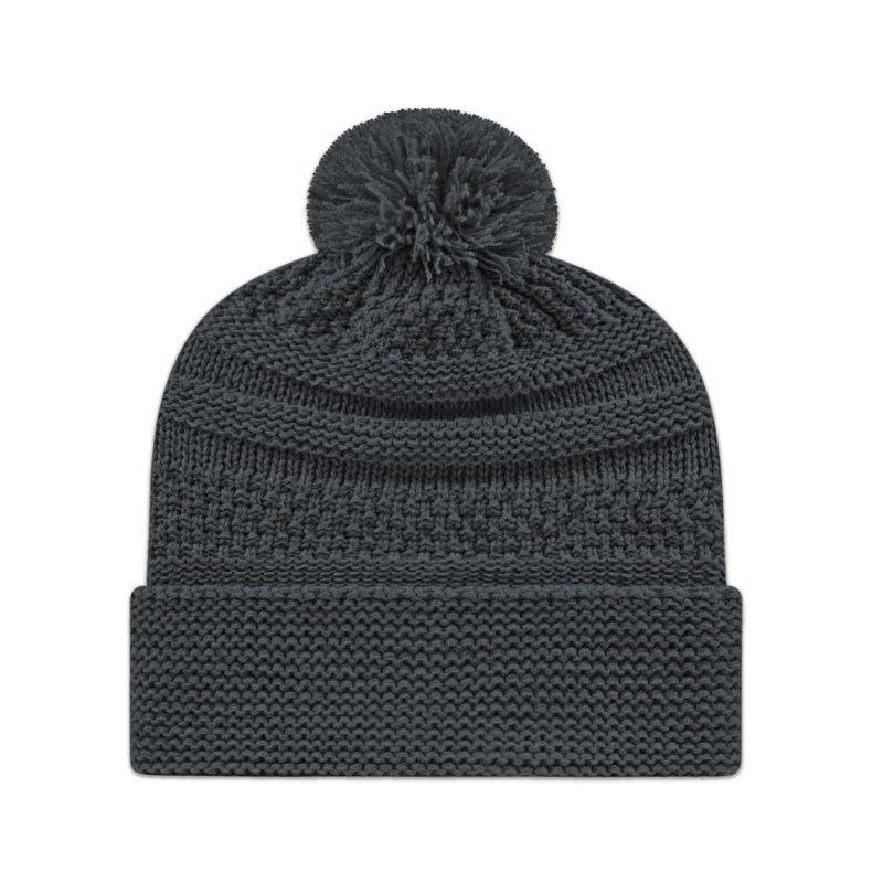 Tuque doublée avec revers et pompon assorti